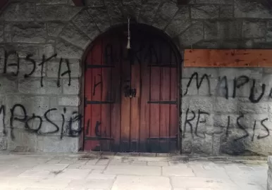 capilla vandalizada por mapuches