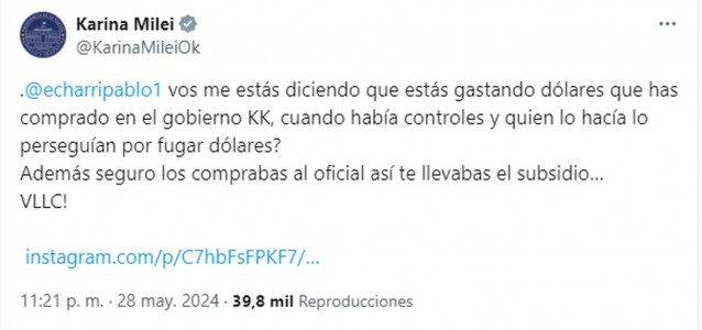 karina milei pablo echarri