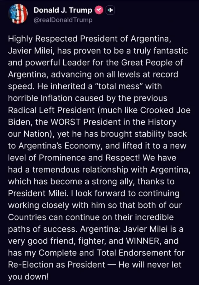 javier milei donald trump