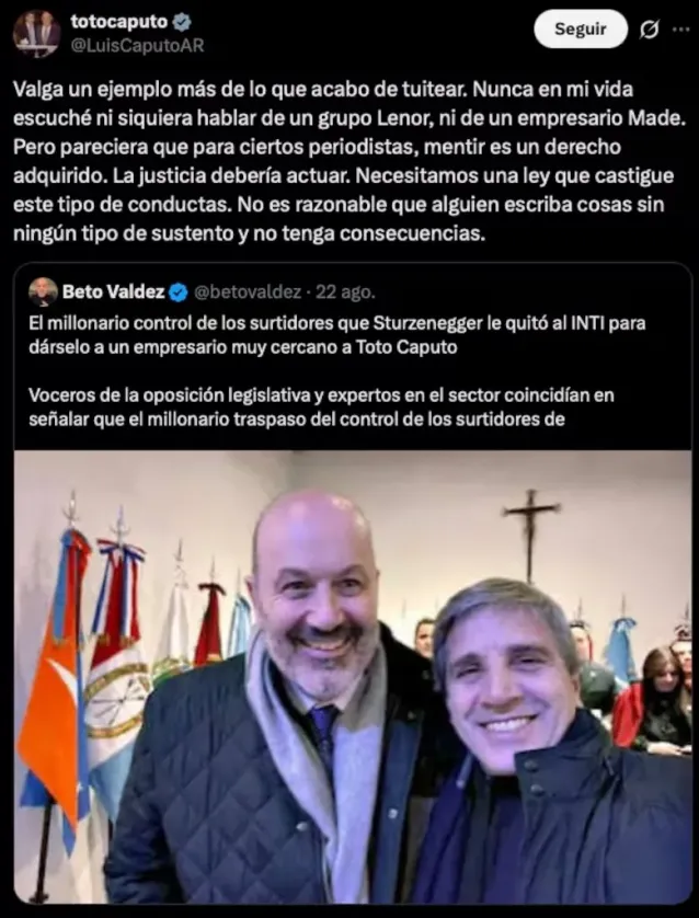 LUIS CAPUTO JAVIER MILEI